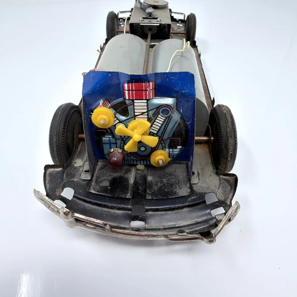 Vintage Bandai Japan Tin Battery VW Volkswagen Sedan Beetle Toy Visible Engine